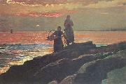 Winslow Homer Sunset, Saco Bay oil painting picture wholesale